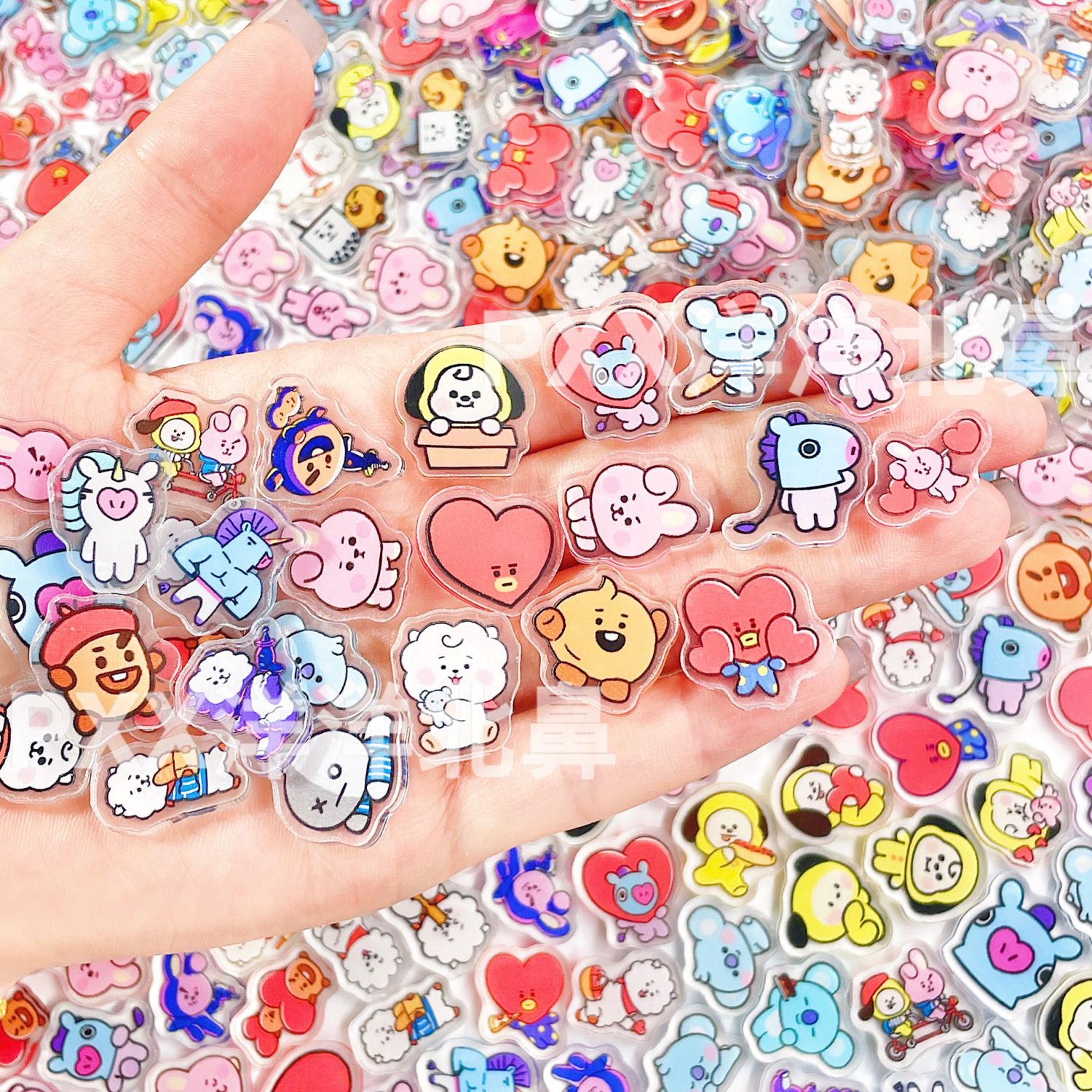 Cosplay Prop Diy - 100pcs BT21 BTS Potongan Akrilik Lapis