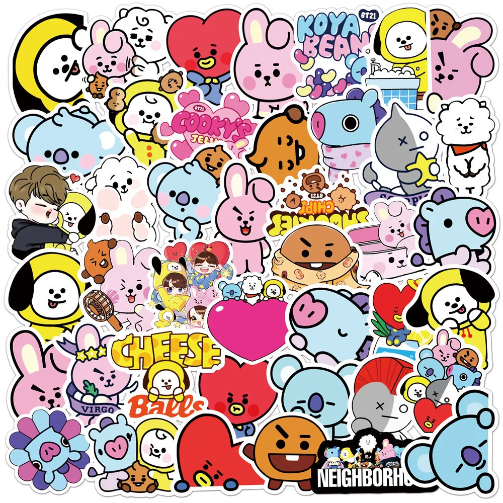 Stiker Kawaii BT21 Koper Lapto - Evoker Cosplay Prop ulasan dan harga